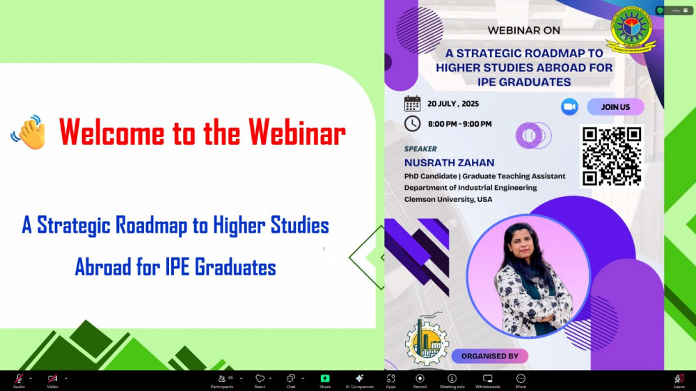 Webinar on Higher Studies Abroad Empowers IPE Students